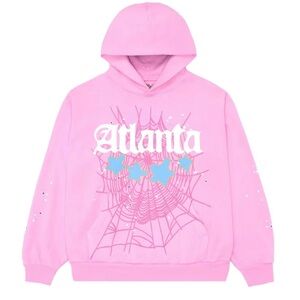 SP5DER “ATLANTA” PINK HOODIE SIZE M